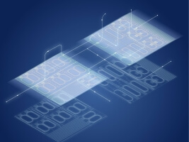 artist's impression of mid-IR laser chips