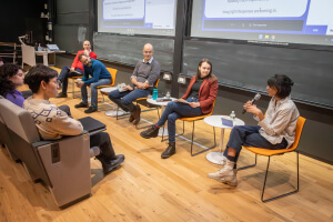 Three Harvard SEAS faculty along with a Meta employee and MIT professor at the Science and Engineering Complex